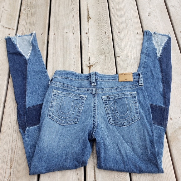 NWOT True Religion Halle single end patch jeans - Picture 3 of 6